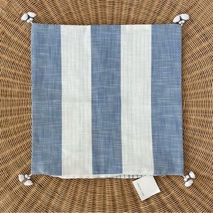 NEW Serena & Lily Bay Stripe Outdoor Pillow Cover (20” SQ)-French Blue